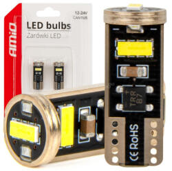 AMiO Set becuri auto T10 5W 3X2055 smd ALB , 12/24V CANBUS (AX_03720)