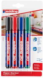 Edding Marker permanent Edding 30, varf 1.5-3 mm, 4 culori/blister (ED30099B)