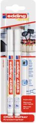 edding Marker Edding 4085, cu creta lichida, varf rotund 1-2 mm, alb, 2 bucati/blister (ED408549) - forit