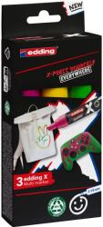edding Marker Edding 6900 X multi, set 3 bucati, vopsea acrilica, varf tesit 2-10 mm, culori: rosu, galben, verde (ED690003)
