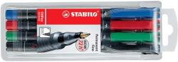 STABILO Marker permanent Stabilo Universal OHP 842, corp plastic, varf rotund, 0.7 mm, 4 bucati/set (negru, rosu, albastru, verde) (SW8414)