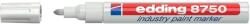 edding Marker permanent Edding 8750, cu vopsea, corp aluminiu, varf rotund, 2-4 mm, alb (ED875049) - forit