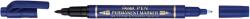 Pentel Marker permanent Pentel TWIN TIP 0.3/1.2 mm albastru, rezistent, durabil, cerneala rezistenta la apa (PE106117)