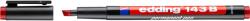 edding Marker permanent edding 143 B, corp plastic, varf tesit, 1-3 mm, rosu (ED1432) - forit
