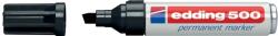 edding Marker permanent Edding 500, negru, corp aluminiu, varf retezat, 2-7 mm, negru (ED5001) - forit