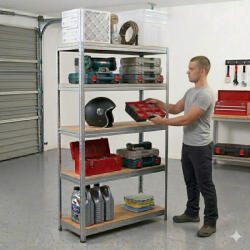 Smart Shelf Fém polc - Horganyzott, nagy teherbírás, 275 kg/polc - SF2 (max. 1375kg) - 180x90x45 kb (SF2)