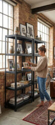 Smart Shelf SDB64 porfestett, fekete, nagy teherbírású, 90 kg/polc - SDB64 (max. 450kg) - 180x60x40 (SDB64)