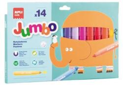APLI Filctoll készlet, 9, 6 mm, kimosható, vastag Kids "Jumbo", 14 különböző szín (20623)