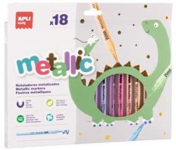 APLI Filctoll készlet 3, 6 mm kimosható metálfényű Kids "Metallic", 18 különböző szín (20627)