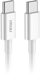 AMIO Adat- és töltőkábel USB Type-C és USB Type-C között, 60 W, 100 cm, FullLINK Amio, fehér (AM03896)