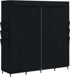 HOMCOM Dulap Textil Compact cu 5 Bare, 4 Rafturi, 6 Buzunare Laterale, Uși Antipraf cu Fermoar, Negru | Aosom Romania (850-385V01BK) Garderoba
