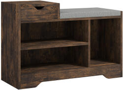 HomCom Mobilier și bancă pentru încălțăminte, 1 sertar și 3 compartimente, Capacitate 5 perechi, MDF, 76, 5 x 30 x 52 cm, Maro | Aosom Romania (837-439V80RB) Pantofar