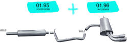 Edex Kipufogó szett - AUDI A3 Sportback 1.4 TFSI (2012-2020) (SET-ED-0195-0196)