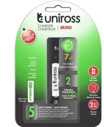 Uniross Mini USB töltő + 2xAAA600 Hybrio akkumulátor UCU001B (UCU001B)