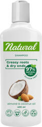 Aroma Natural Șampon echilibrant pentru rădăcini grase și vârfuri uscate, migdale și lapte de cocos, 400 ml