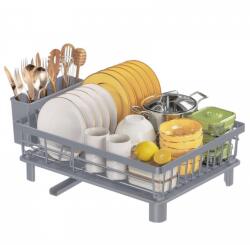 HausRoland Uscator de vase HausRoland HR306-3, 48, 5 x 32, 5 x 15, 5 cm, Compartiment pentru tacamuri, Gri (HR306-3) Uscator vase