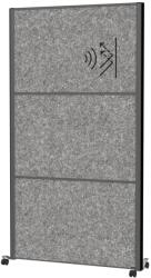MAUL Térelválasztó MAUL 3 részes szürke zajfogó világítással gurulós 100x180 cm (9661189)