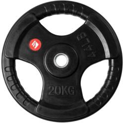 inSPORTline Gumírozott súlytárcsa inSPORTline Graton 20 kg 30 mm, praktikus fogantyúk az oldalain, hosszú élettartam, fokozott védelem a kopás ellen (31259) Súlytárcsa