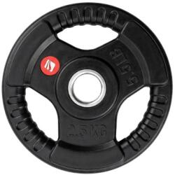 inSPORTline Gumírozott súlytárcsa inSPORTline Graton 2, 5 kg 30 mm, praktikus fogantyúk az oldalain, hosszú élettartam, fokozott védelem a kopás ellen (31255) Súlytárcsa