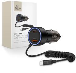 Tech-Protect CC05 2-portos autós töltő PD 60W + kábel - fekete