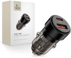 Tech-Protect CC03 2-portos autós töltő PD 75W - fekete