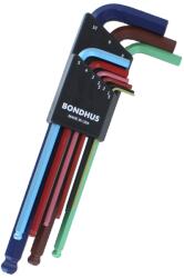 Bondhus Imbuszkulcs készlet hosszú, gömbv. 1.5-10 mm színkódolt - BLX9MCG Bondhus (69499)