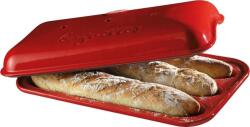 Emile Henry Baguette Sütőforma Kerámia 390x240 mm Grand Cru 3 Baguette-hez Francia Kenyér Sütőtál