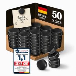 MYMIND Mágnes Mágnestáblához 50 db Extra Erős Fekete Mágnes Fehértáblához és Hűtőhöz 18x5 mm Karcmentes