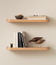 Kazai Kazai. Toke fali polc szett - 2 db lebegő fa polc tölgyfa furnérral, 60x20 cm, könyvespolc fürdőszobába, nappaliba, konyhába, hálószobába