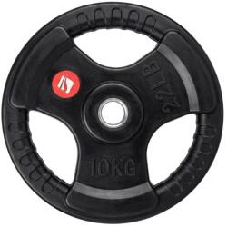 inSPORTline Gumírozott súlytárcsa inSPORTline Graton 10 kg 30 mm, praktikus fogantyúk az oldalain, hosszú élettartam, fokozott védelem a kopás ellen Súlytárcsa