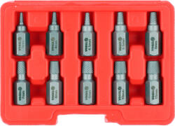 TOYA set de scatoare pentru șuruburi interne deteriorate (HEX, TORX, SPLINE), 10 buc (24007)
