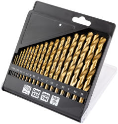 GRAPHITE Set de burghie HSS TiN pentru metal, 1 - 10 mm, 19 piese (54T950) Burghiu