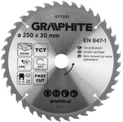 GRAPHITE lamă de ferăstrău, ferăstrău lat, 250 x 30 mm, 40 dinți (57T231)