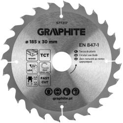 GRAPHITE lamă de ferăstrău, ferăstrău lat, 185 x 30 mm, 24 de dinți (57T217)