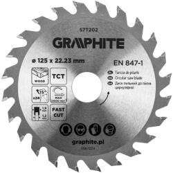 GRAPHITE lamă de ferăstrău, ferăstrău lat, 125 x 22, 23 mm, 24 de dinți (57T202)