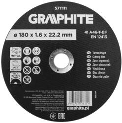 GRAPHITE disc de tăiere pentru metal, oxid de aluminiu 180x1, 6x22, 2 41 A46-T-BF (57T111) Disc de taiere