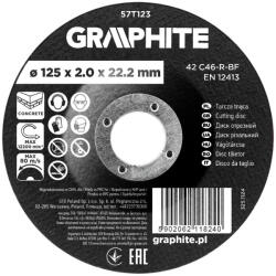 GRAPHITE disc de tăiere pentru piatră, corindon, cu orificiu adâncit 125x2x22, 2 42 C46-R-BF (57T123) Disc de taiere