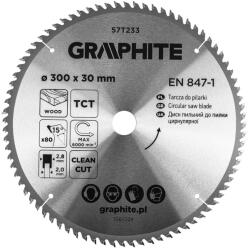 GRAPHITE lamă de ferăstrău, ferăstrău lat, 300 x 30 mm, 80 de dinți (57T233)