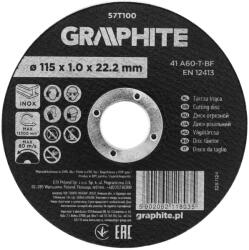 GRAPHITE disc de tăiere pentru metal, oxid de aluminiu 115x1x22, 2 INOX 41 A60-T-BF (57T100) Disc de taiere