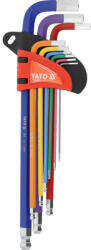 TOYA set de chei Allen cu cap sferic și inel lung 1, 5-10 mm, 9 bucăți (YT-05635) Cheie imbus