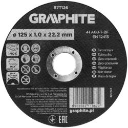 GRAPHITE disc de tăiere pentru metal, corindon 125x1x22, 2 INOX 41 A60-T-BF, 110 buc (57T126) Disc de taiere