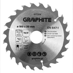 GRAPHITE lamă de ferăstrău, ferăstrău lat, 160 x 30 mm, 24 de dinți (57T209)