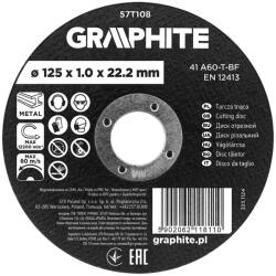 GRAPHITE disc de tăiere pentru metal, oxid de aluminiu 125x1x22, 2 41 A60-T-BF (57T108) Disc de taiere