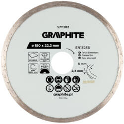 GRAPHITE disc de tăiere cu diamant, 180 x 22, 2 mm, pentru tăiere umedă (57T302) Disc de taiere
