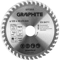 GRAPHITE lamă de ferăstrău, ferăstrău lat, 125 x 22, 23 mm, 40 de dinți (57T203)