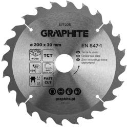 GRAPHITE lamă de ferăstrău, ferăstrău lat, 200 x 30 mm, 24 de dinți (57T225)