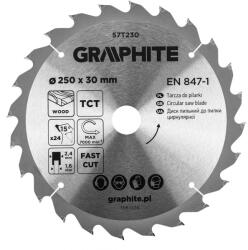 GRAPHITE lamă de ferăstrău, ferăstrău lat, 250 x 30 mm, 24 dinți (57T230)