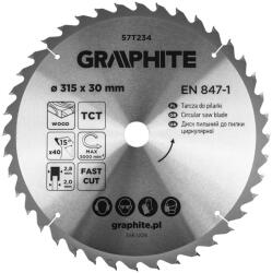 GRAPHITE lamă de ferăstrău, ferăstrău lat, 315 x 30 mm, 40 de dinți (57T234)