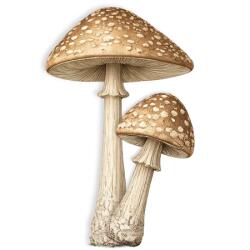 Nyomtatott dekorkarton 2mm vastag Gomba szett - barna 2db Méret: 15x8cm és 10x5cm