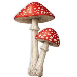  Nyomtatott dekorkarton 2mm vastag Gomba szett - piros 2db Méret: 15x8cm és 10x5cm